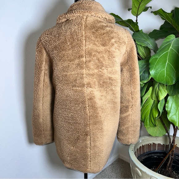 Sebby Women’s Camel Tan Teddy Bear Lined Topper Coat Medium - Picture 13 of 16